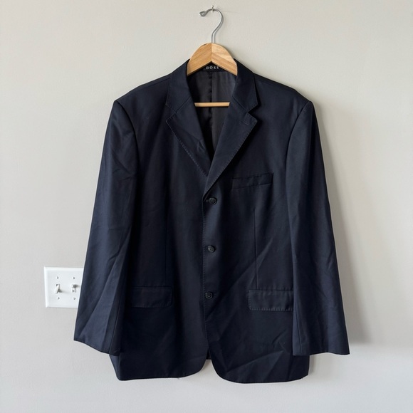 HUGO BOSS Wool Blend Black Blazer - Picture 1 of 10